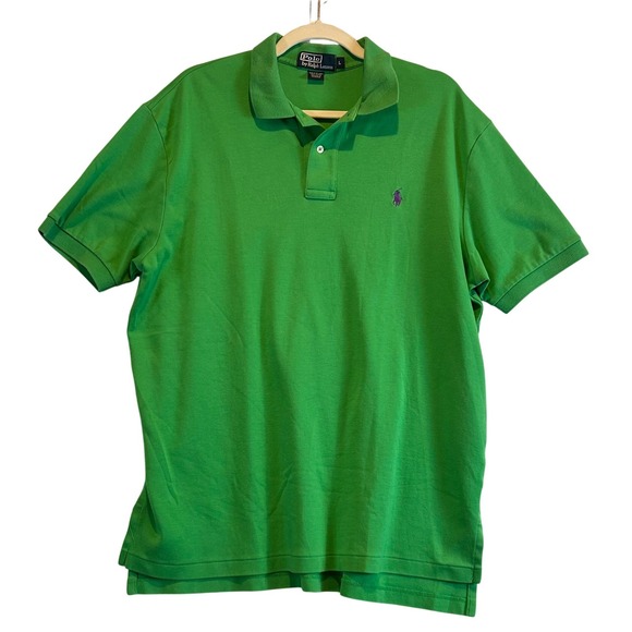 Polo by Ralph Lauren Other - Polo Ralph Lauren Mens Green Short Sleeve Polo Shirt With Purple Pony Logo Large